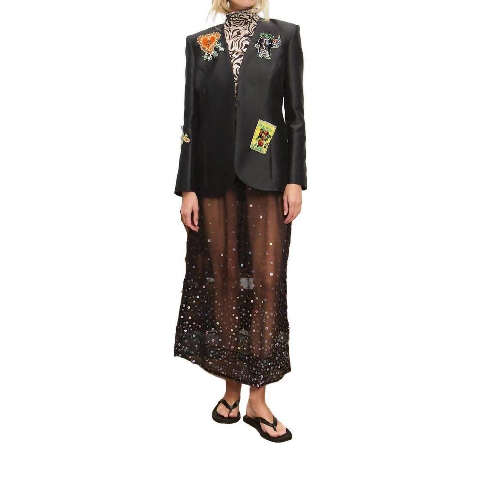 NEW ALEMAIS ginger embellished blazer in black